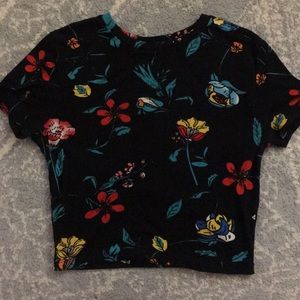 Zara ribbed floral shirt